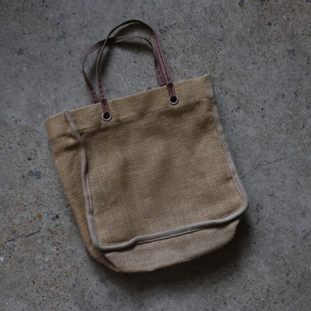 J.Crew Mini Jute Tote Bag Natural Woven Coastal Handbag